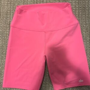 Hot pink bike shorts!
